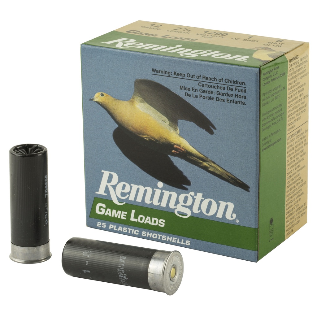 Remington REM GAM LOAD 12GA 2 3/4" #8 25/250