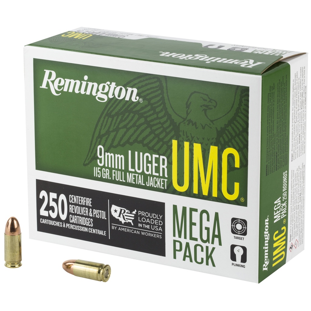 Remington REM UMC MP 9MM 115GR FMJ 250/1000