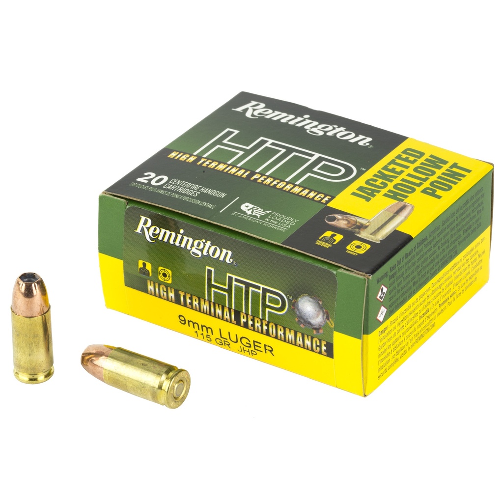 Remington REM 9MM LUGER 115GR JHP 20/500