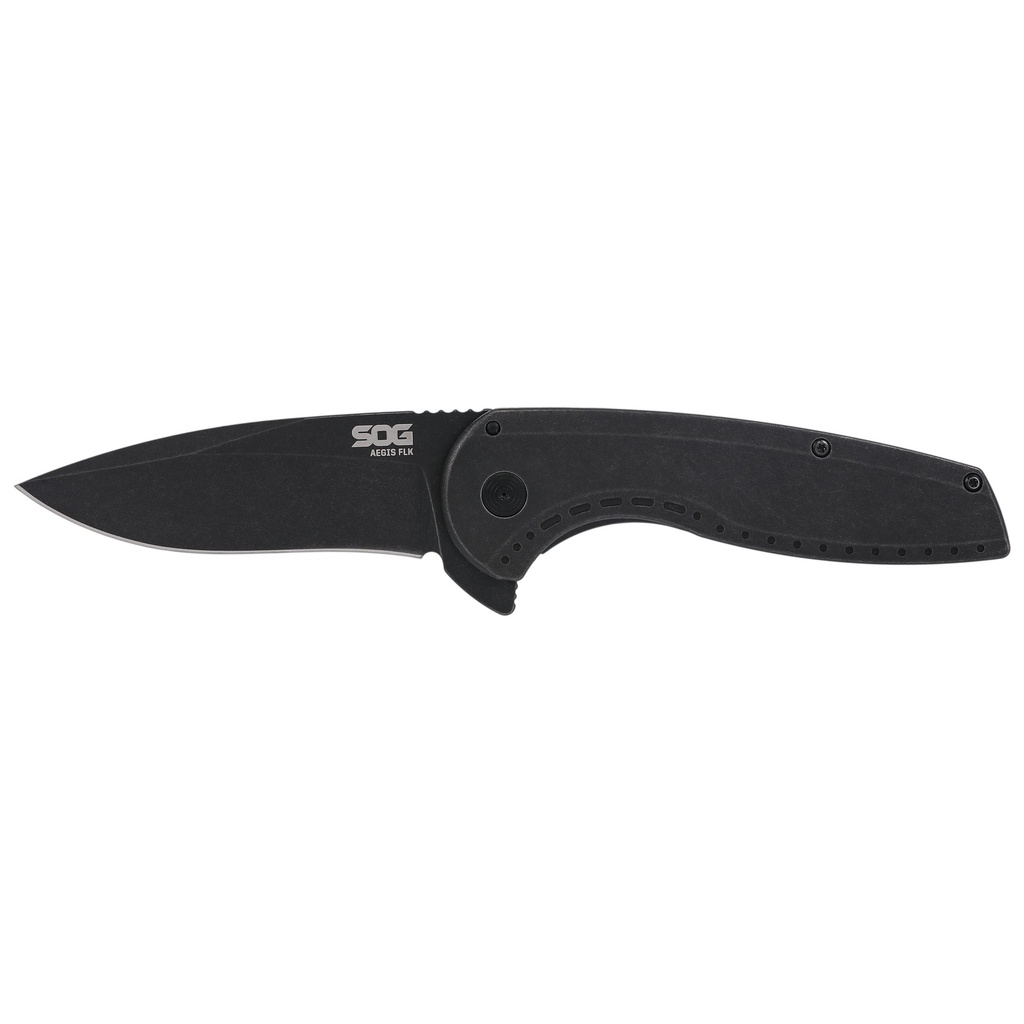 SOG AEGIS FLK 3.25" DROP PT BLACK