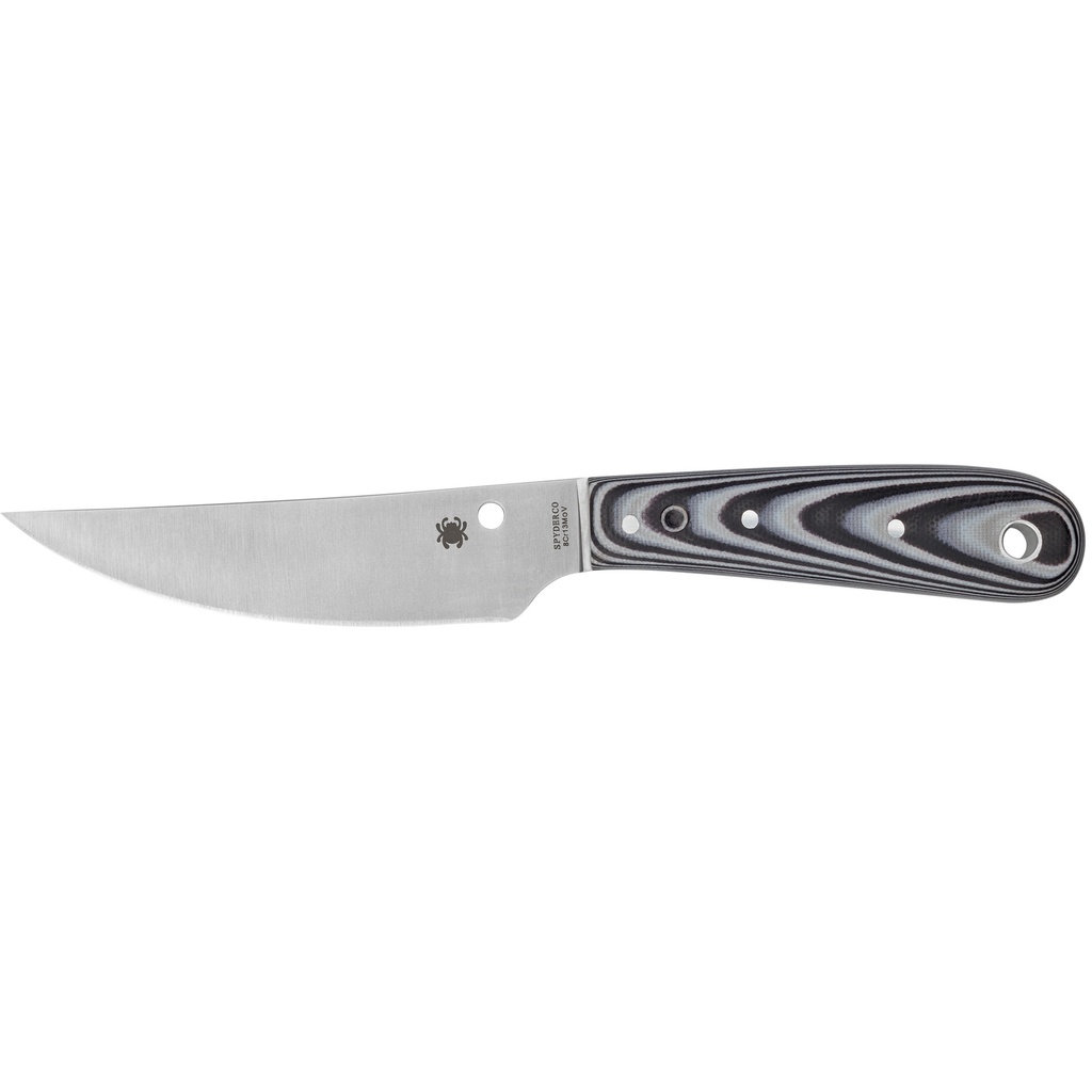 SPYDERCO BOW RVR G-10 BLACK/WTE W/STH
