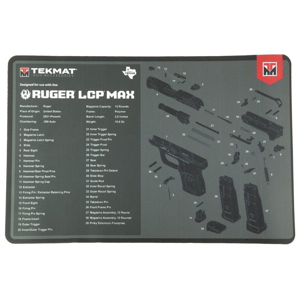 TEKMAT RUGER LCP MAX CLEANING MAT