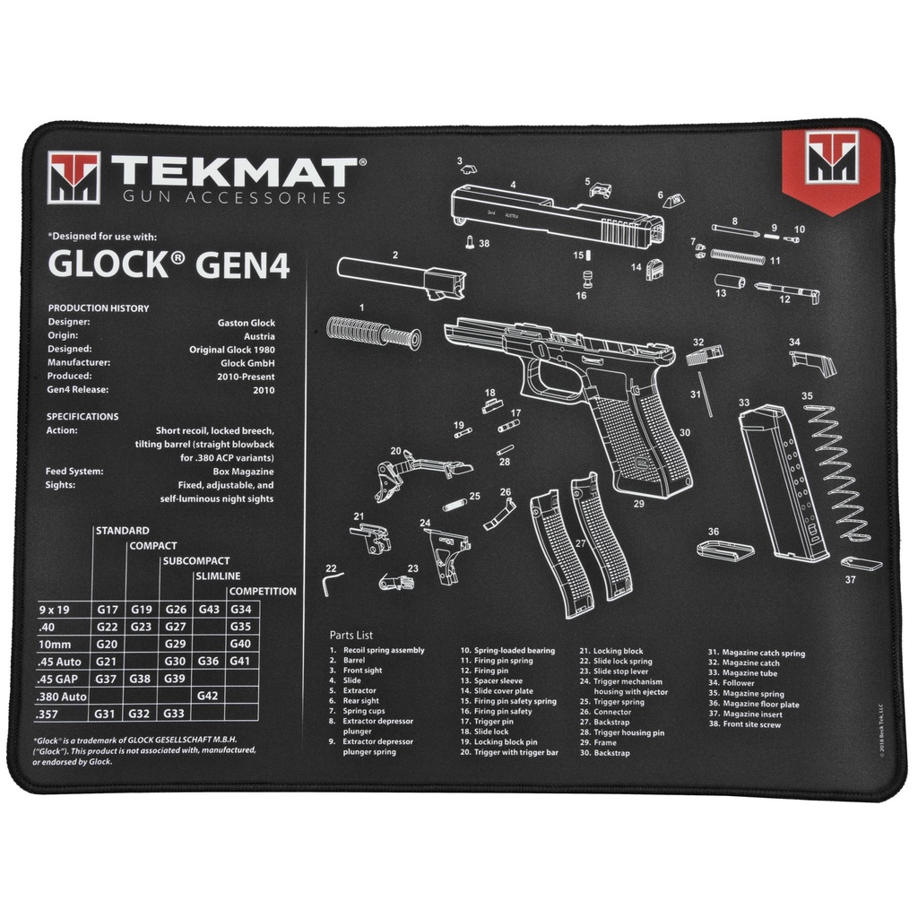 TEKMAT ULTRA PISTOL MAT FOR GLOCK GEN4