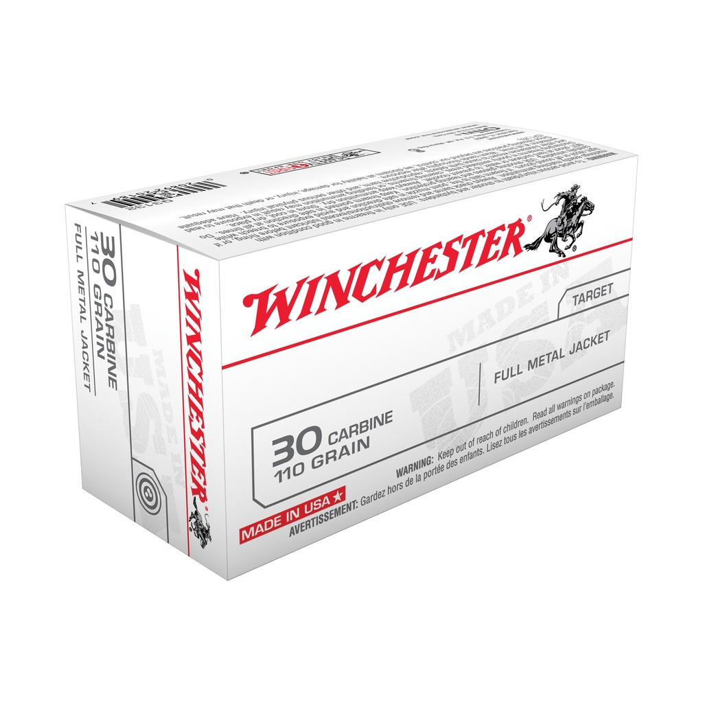 Winchester Ammunition WIN USA 30 CARB 110GR FMJ 50/500
