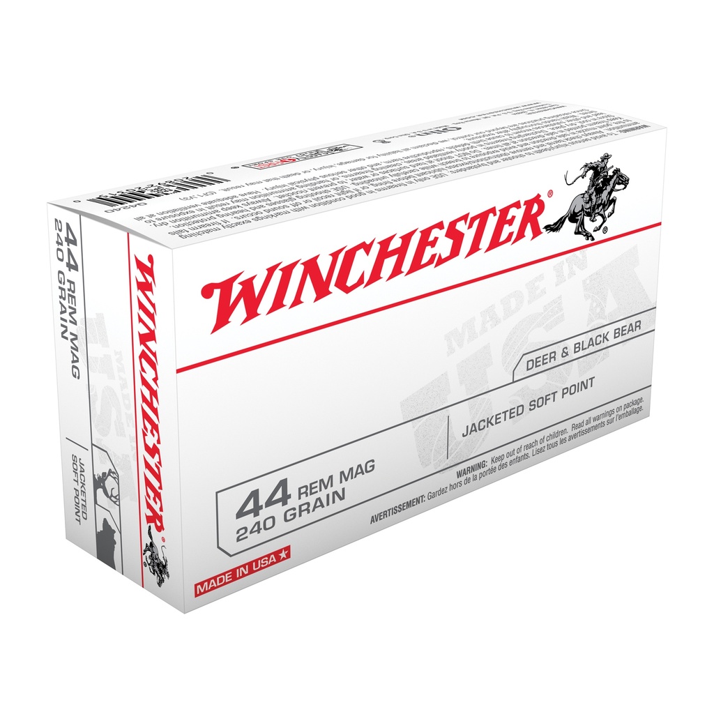 Winchester Ammunition WIN USA 44MAG 240GR JSP 50/500