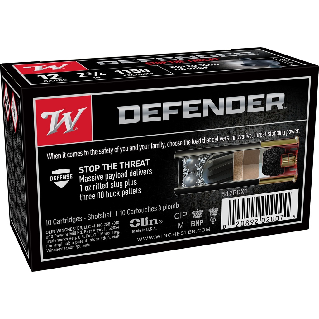 Winchester Ammunition WIN DEFENDER 12GA 2.75" 3-00/1OZ 10/