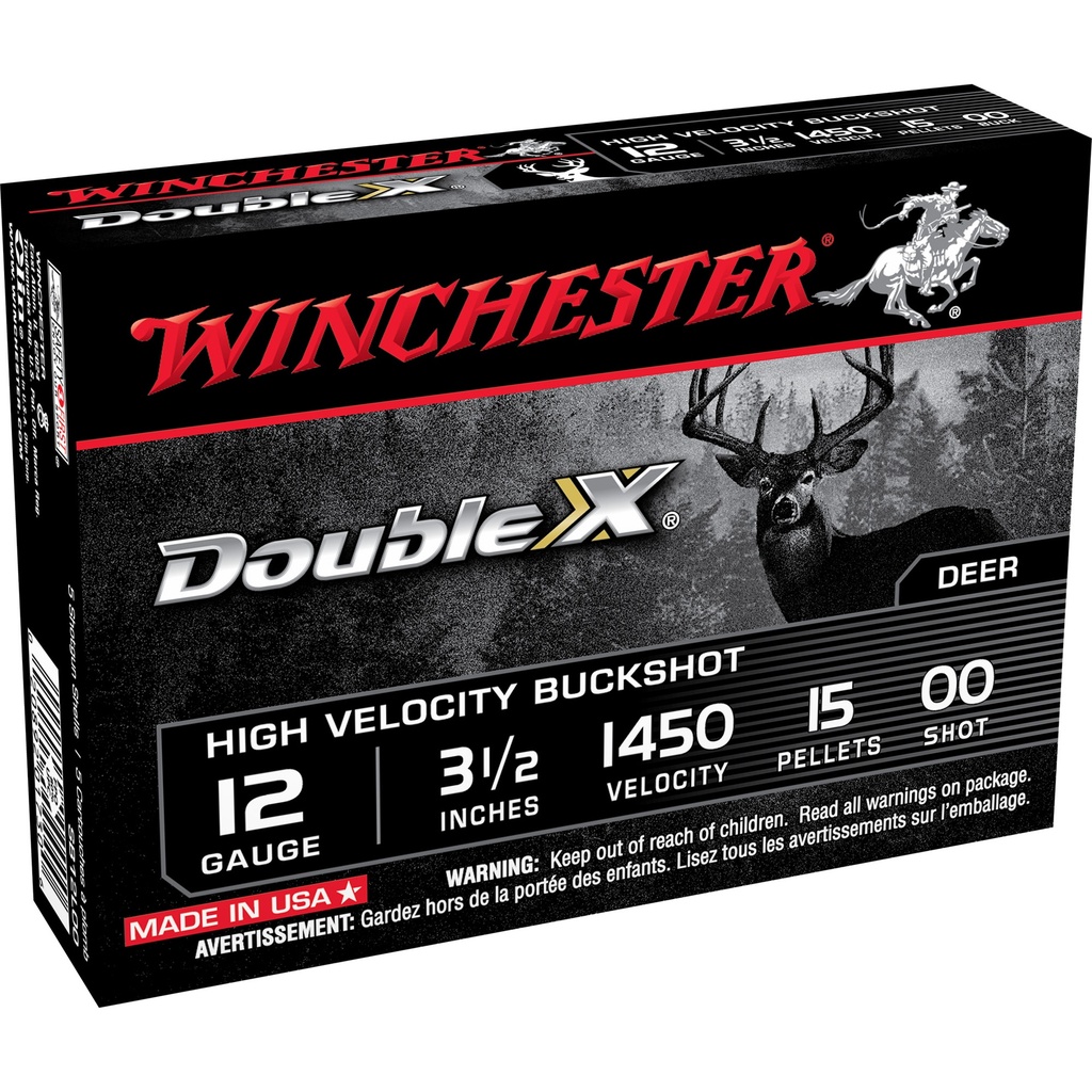 Winchester Ammunition WIN DBLX 12GA 3.5" 00BK 15PLT 5/250