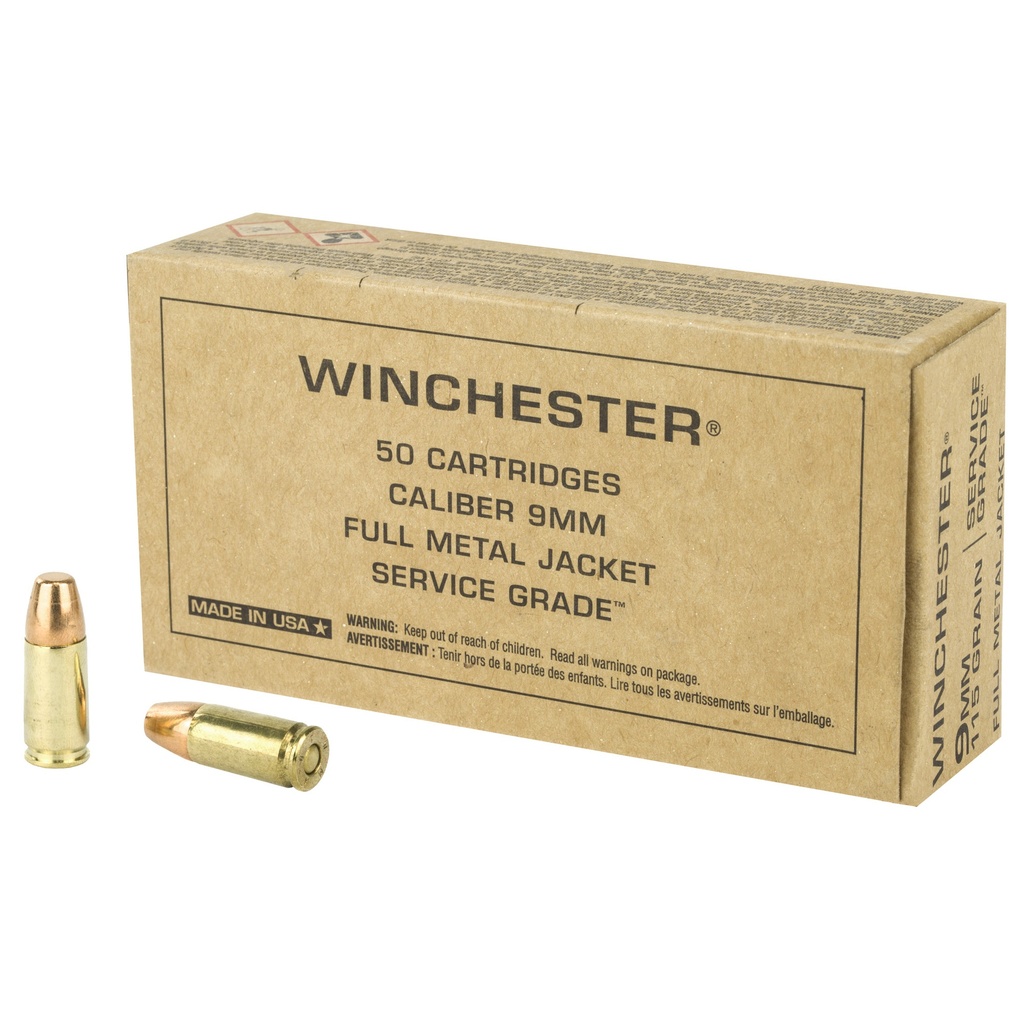 Winchester Ammunition WIN SERVICE GRADE 9MM 115GR 50/500