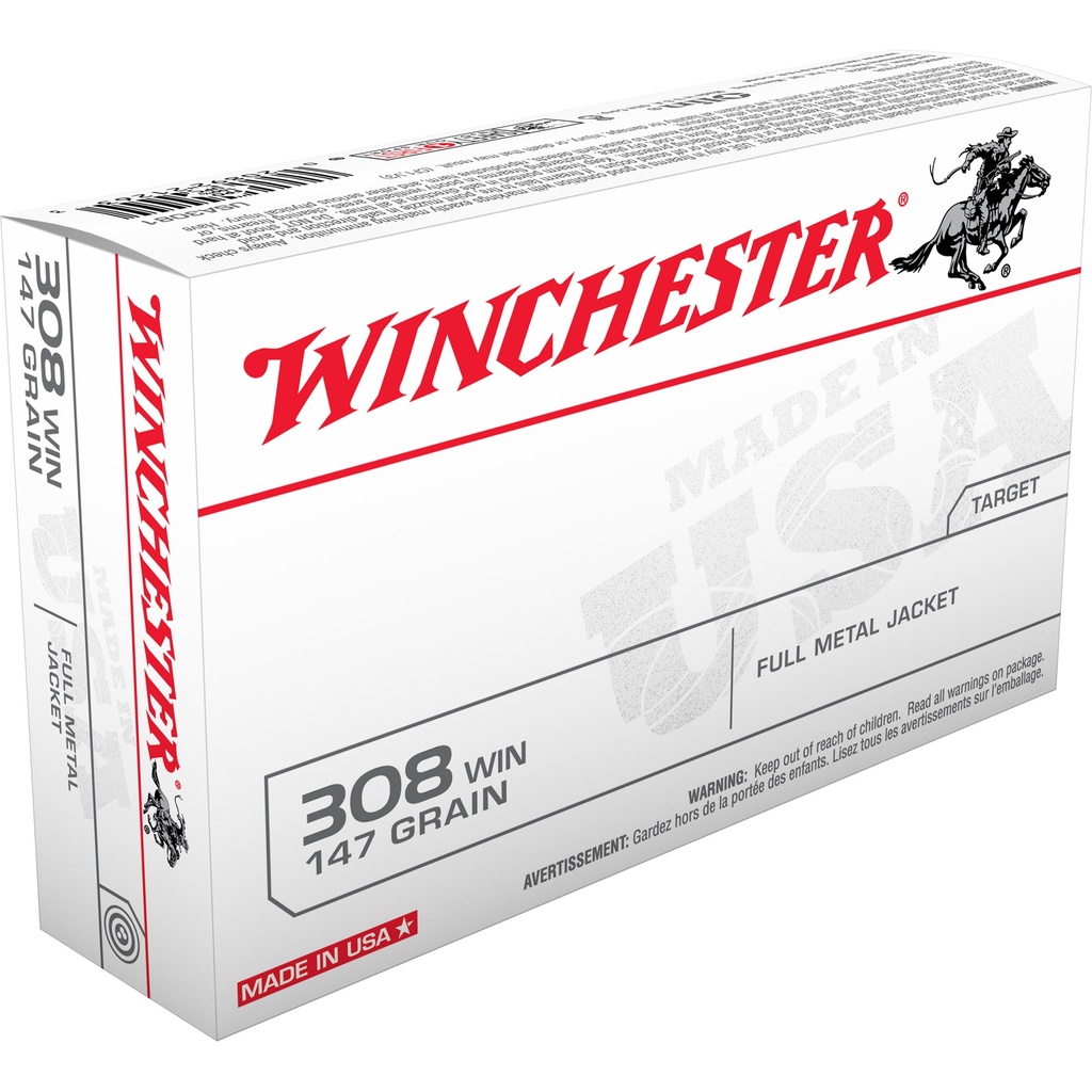Winchester Ammunition WIN USA TRGT 308WIN 147GR FMJ 20/200