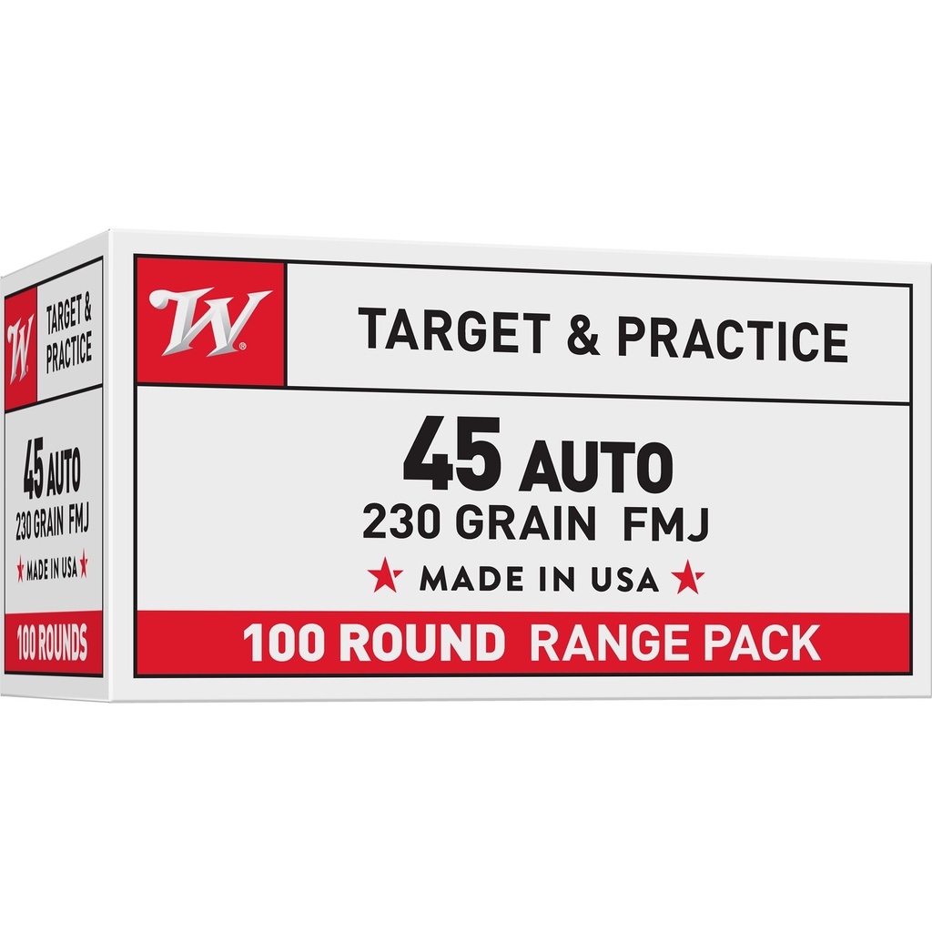 Winchester Ammunition WIN USA 45ACP 230GR FMJ 100/500