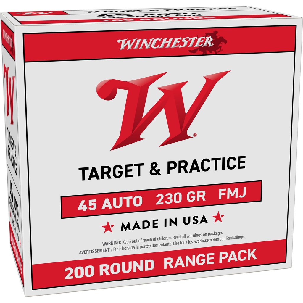 Winchester Ammunition WIN USA TRGT 45ACP 230GR FMJ 200/600