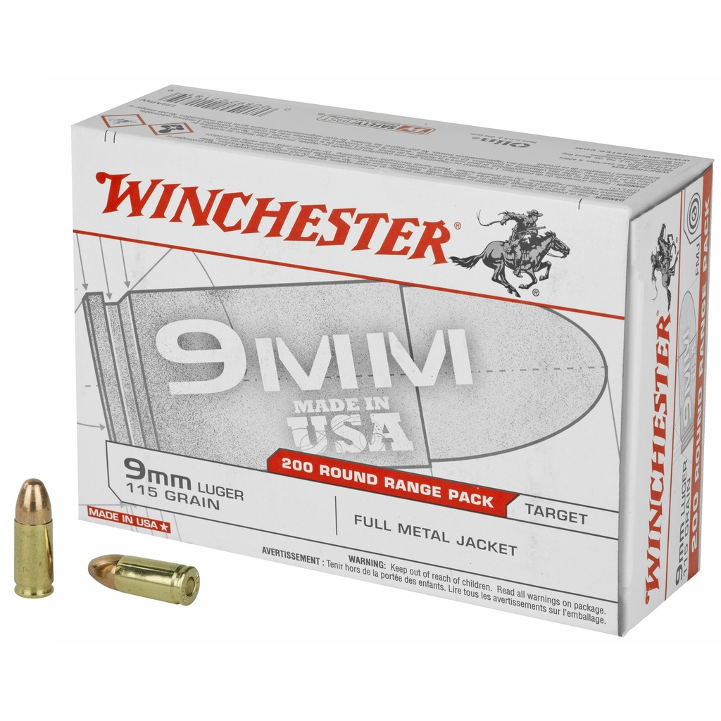 Winchester Ammunition WIN USA 9MM 115GR FMJ 200/1000
