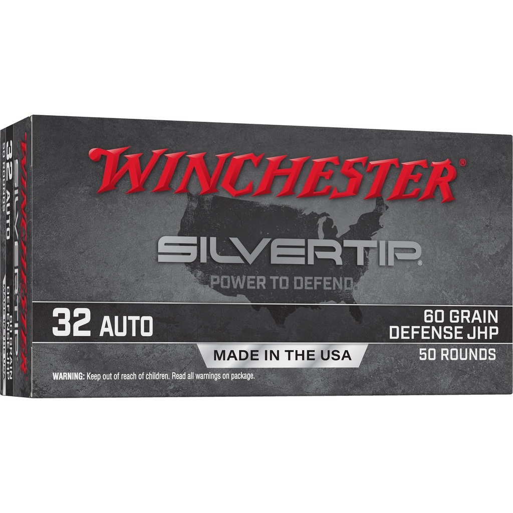 Winchester Ammunition WIN SILVERTIP 32AUTO 60GR JHP 50/500