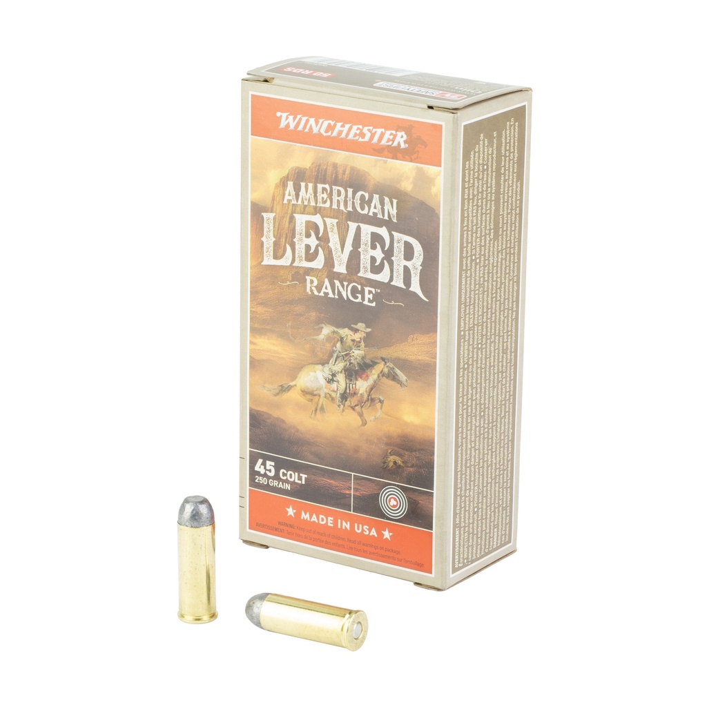 Winchester Ammunition WIN AM LEVER 45C LEAD 250GR 50/500