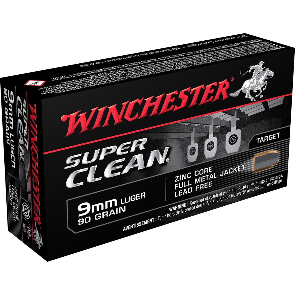 Winchester Ammunition WIN SUPER CLEAN 9MM 90GR FMJ 50/500