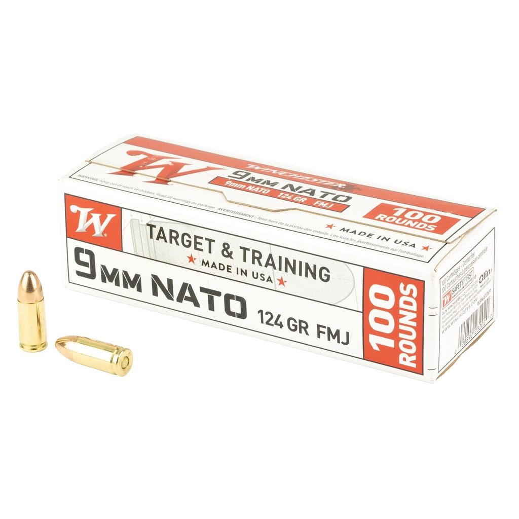 Winchester Ammunition WIN USA 9MM NATO 124GR FMJ 100/1000