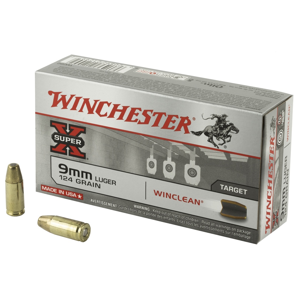 Winchester Ammunition WIN SPRX WINCLEAN 9MM 124GR 50/500