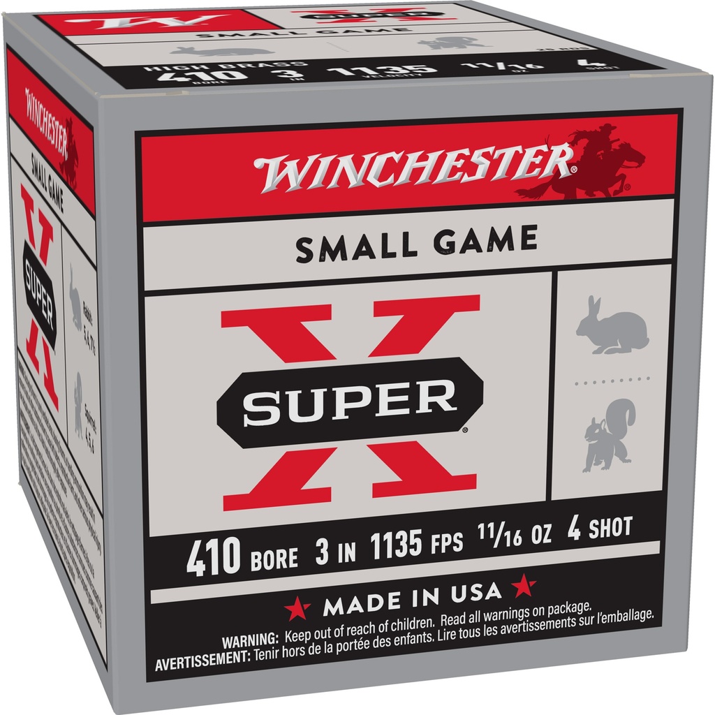 Winchester Ammunition WIN SPR-X UPLD 410 3" #4 HB 25/250