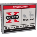 Winchester Ammunition WIN SUPERX 20GA 2.75 #3BK 20PL 5/250
