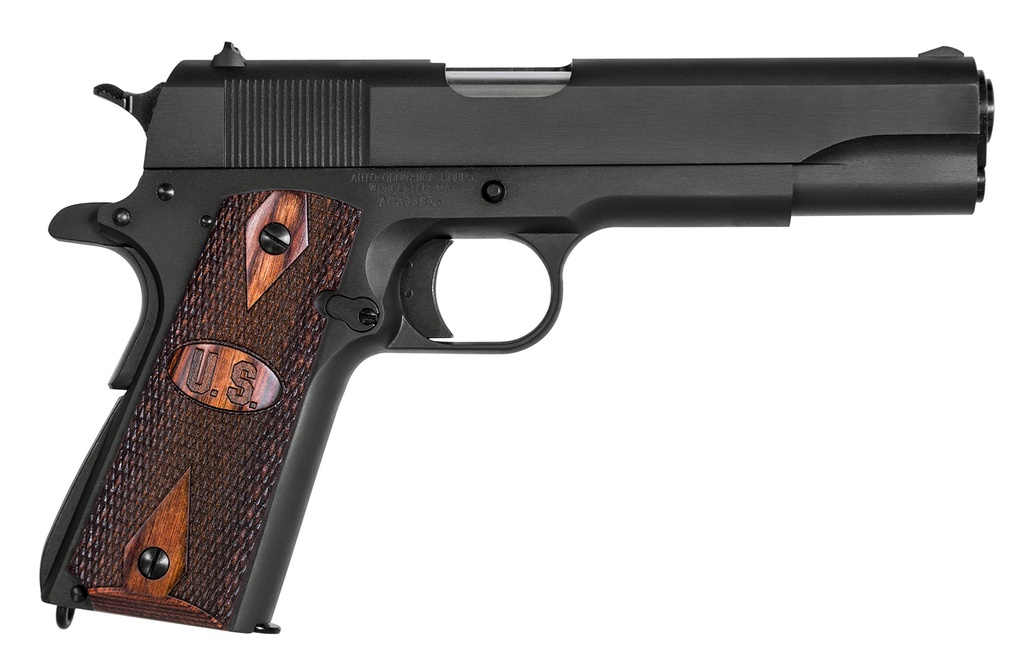 AUTO-ORDNANCE 1911A1 GI 9MM 5 U.S. LOGO WOOD GRIPS 9RD