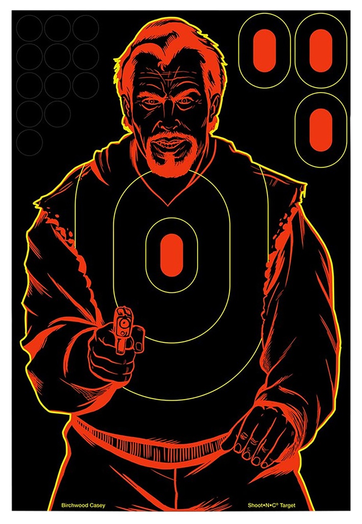 BIRCHWOOD CASEY SHOOT-N-C SILHOUETTE BAD GUY TGT 12X18 12PK