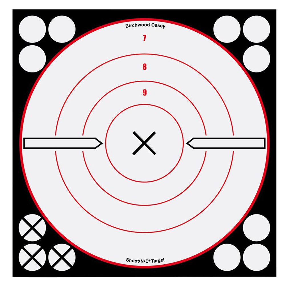 BIRCHWOOD CASEY SHOOT-N-C WHITE/BLK 8 BULLS-EYE X 6PK