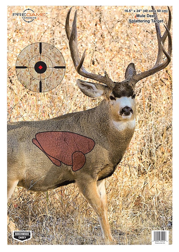 BIRCHWOOD CASEY PREGAME MULE DEER TGT 16.5X24 3PK