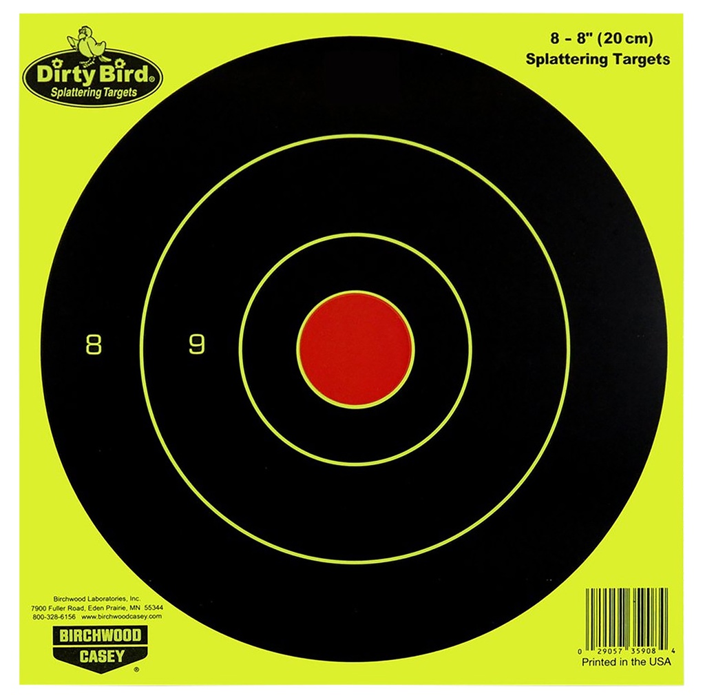 BIRCHWOOD CASEY DIRTY BIRD YELLOW 8 BULLS-EYE TGT 50PK