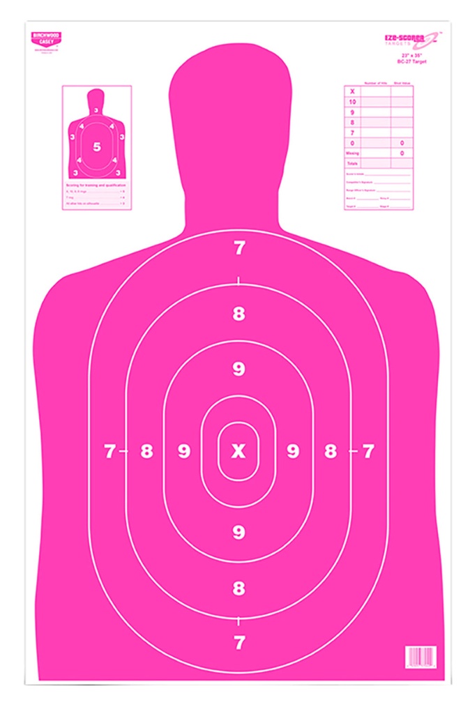 BIRCHWOOD CASEY EZE SCORER 23X35 BC27 PINK TARGET 5PK