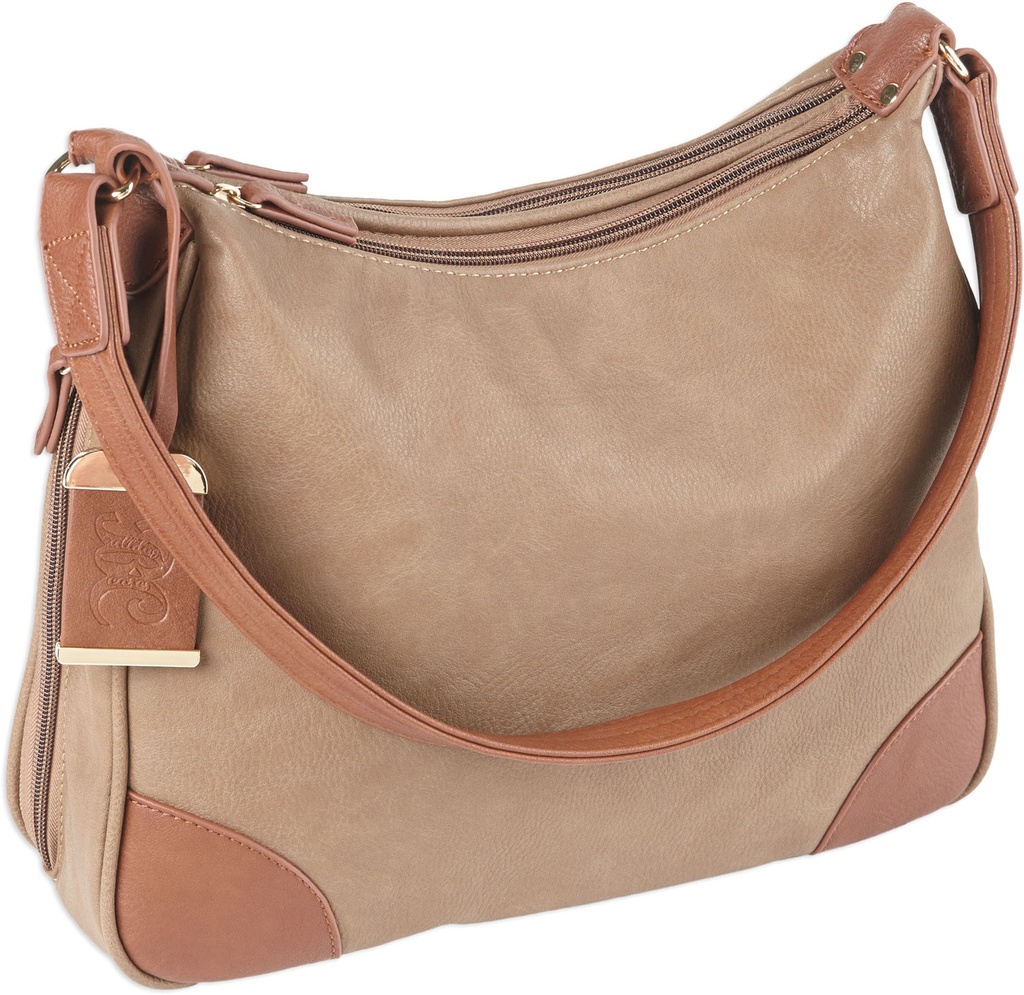 BULLDOG CASES HOBO STYLE PURSE HOLSTER TAUPE TAN TRIM