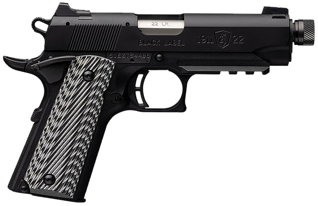 BROWNING 1911-22 SUPPRESSOR READY 22LR 4.25 THREADED BARREL BLACK