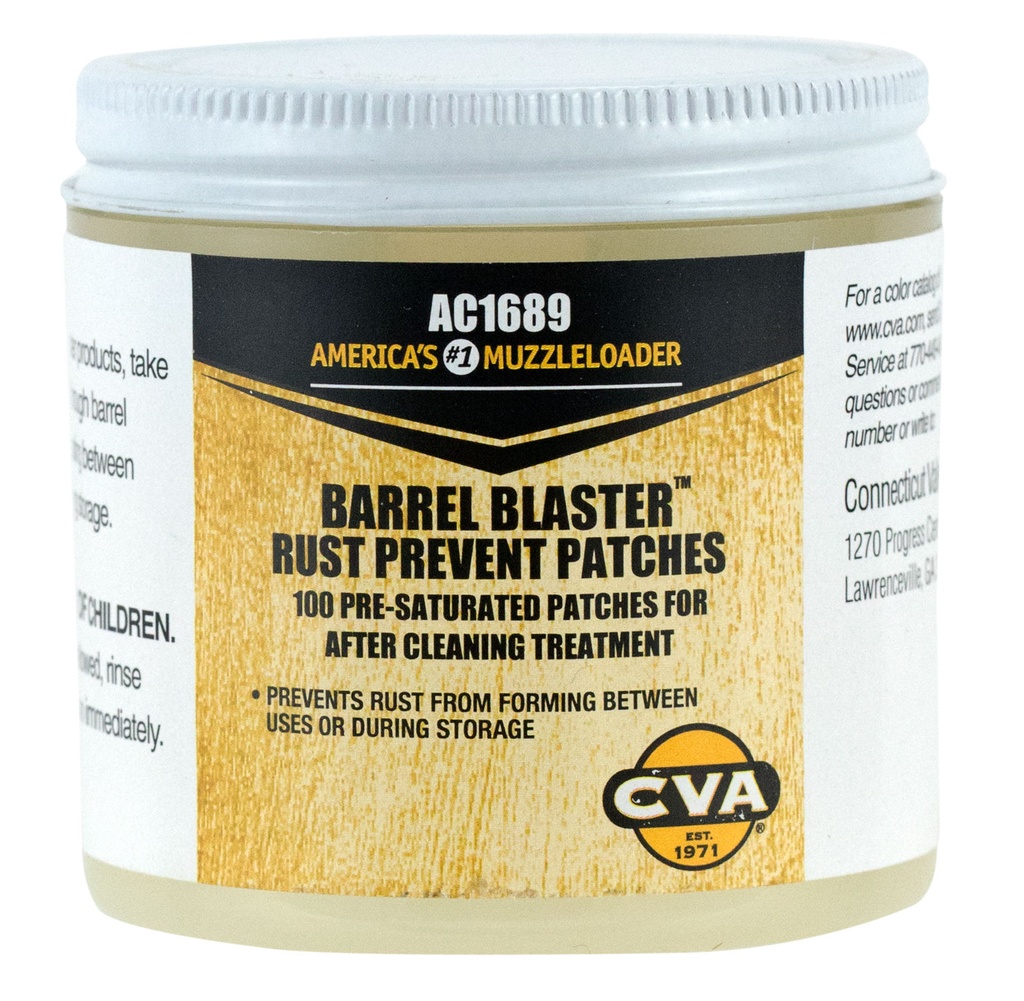 CVA BARREL BLASTER RUST PREVENT PATCHES 100PK