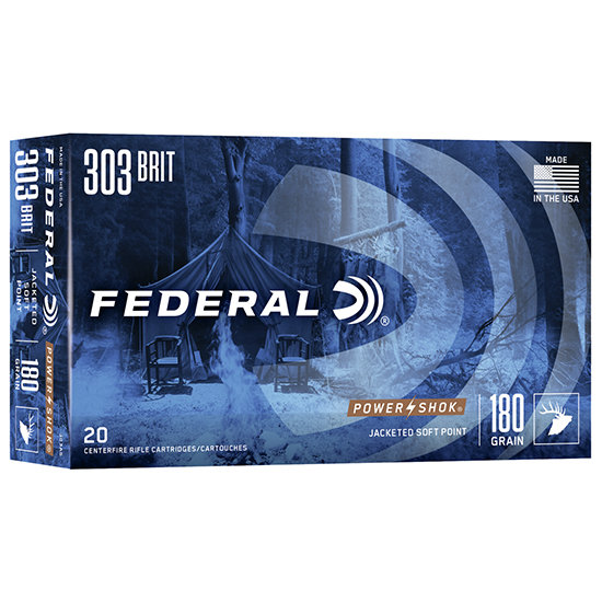 FEDERAL AMMO POWER-SHOK 303BRIT 180GR SP 20/10