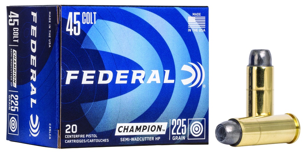 FEDERAL AMMO CLASSIC 45LC  225GR SEMI WADCUTTER HP 20/25