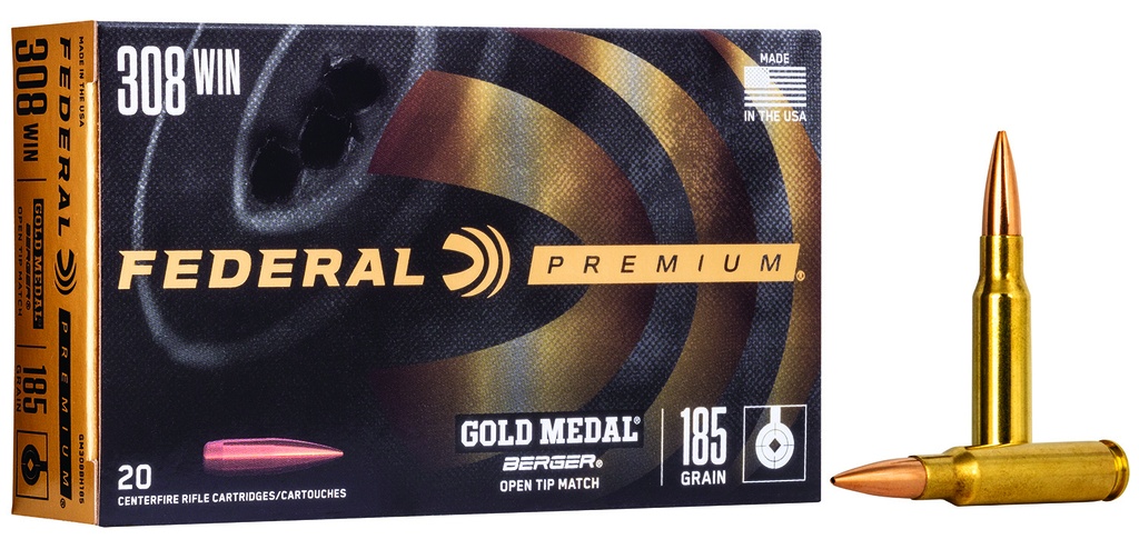 FEDERAL AMMO GOLD MEDAL 308WIN 185GR BERGER OTM 20/10