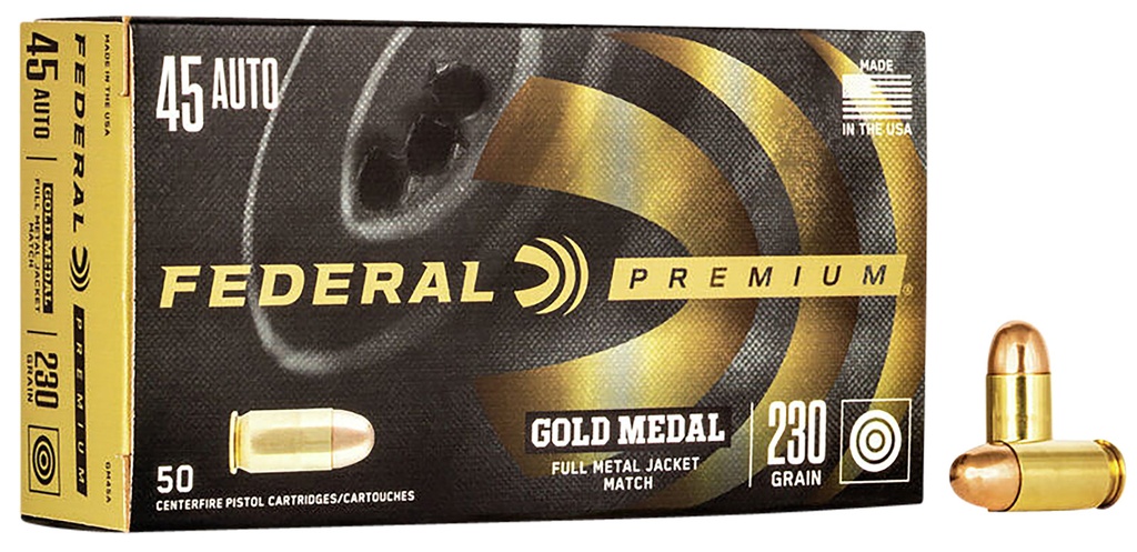FEDERAL AMMO GOLD MEDAL 45ACP 230GR FMJ 50/20