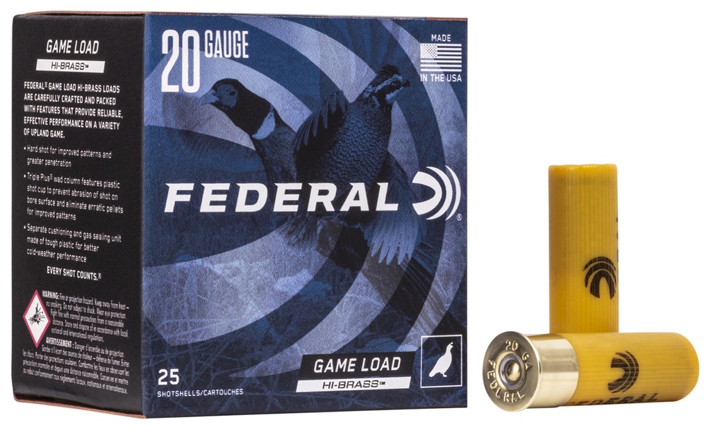 FEDERAL AMMO GAME-SHOK HI-BRASS 20GA 2.75 1OZ #5 25/10