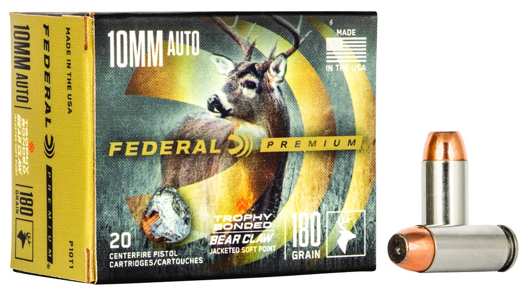 FEDERAL AMMO PREMIUM 10MM 180GR JSP TROPHY BONDED 20/10