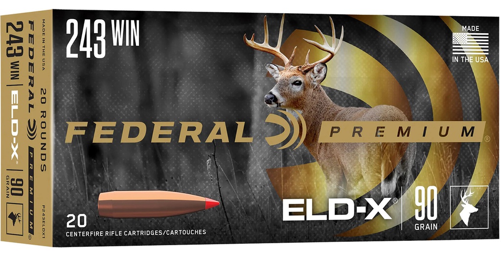 FEDERAL AMMO TERMINAL ASCENT 243WIN 90GR ELDX 20/10