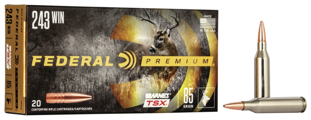 FEDERAL AMMO VITAL-SHOK 243WIN 85GR BARNES TSX 20/10