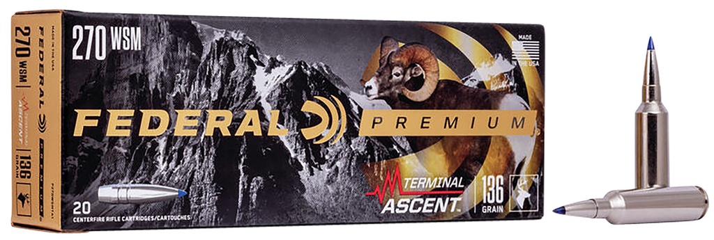 FEDERAL AMMO TERMINAL ASCENT 270WSM 136GR 20/10