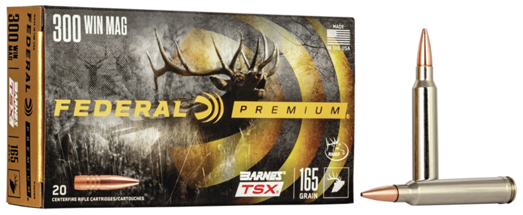 FEDERAL AMMO PREMIUM 300WIN 165GR BARNES TSX 20/10