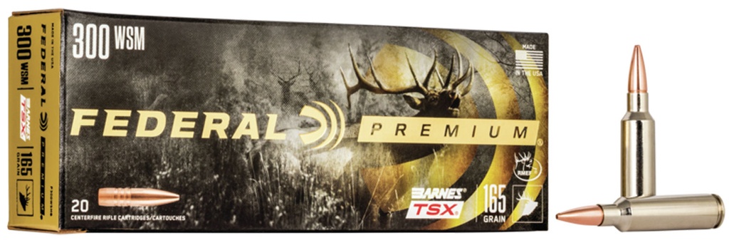 FEDERAL AMMO PREMIUM 300WSM 165GR BARNES TSX 20/10