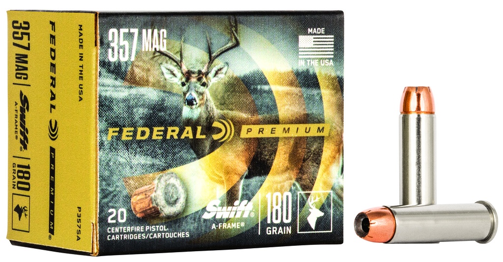FEDERAL AMMO 357MAG 180GR SWIFT A-FRAME VITAL SHOK