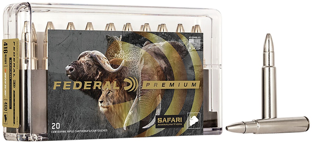 FEDERAL AMMO CAPE-SHOK 416RIG 400GR TB BEAR CLAW 20/10