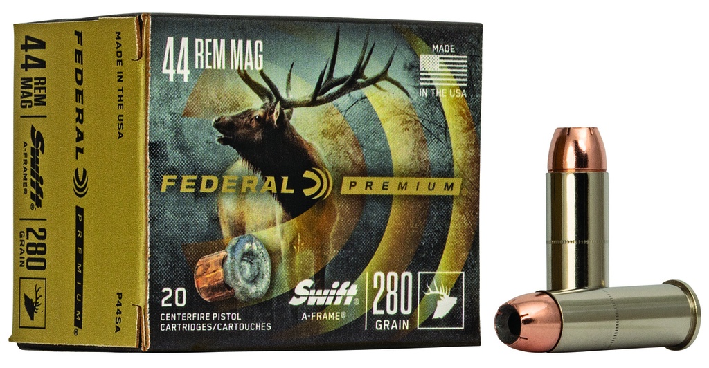 FEDERAL AMMO PREMIUM 44MAG 280GR SWIFT AFRAME 20/10
