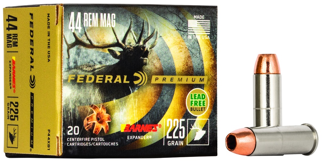 FEDERAL AMMO PREMIUM 44MAG 225GR BARNES EXPANDER 20/10