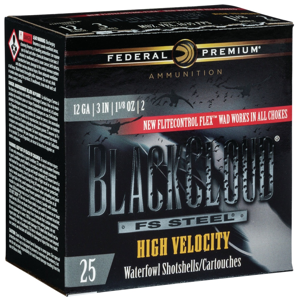 FEDERAL AMMO BLACK CLOUD HV 12GA 3 1-1/8OZ #2 25/10