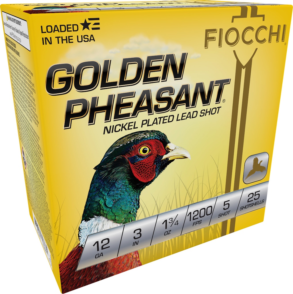 FIOCCHI AMMO GOLDEN PHEASANT 12GA 3 1.75OZ #5 25/10