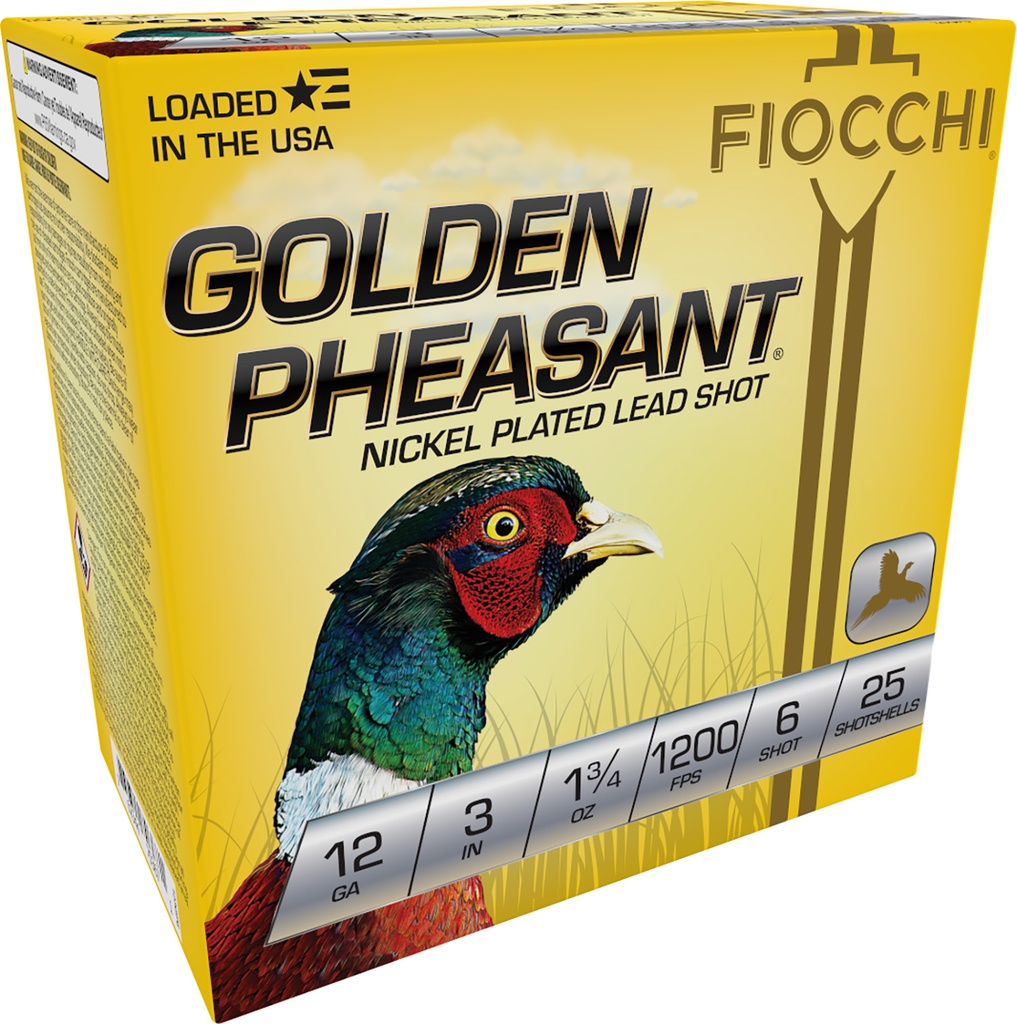 FIOCCHI AMMO GOLDEN PHEASANT 12GA 3 1.75OZ #6 25/10